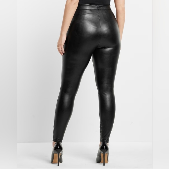Express High Rise Black Faux Leather Leggings Sz XS - Picture 4 of 6